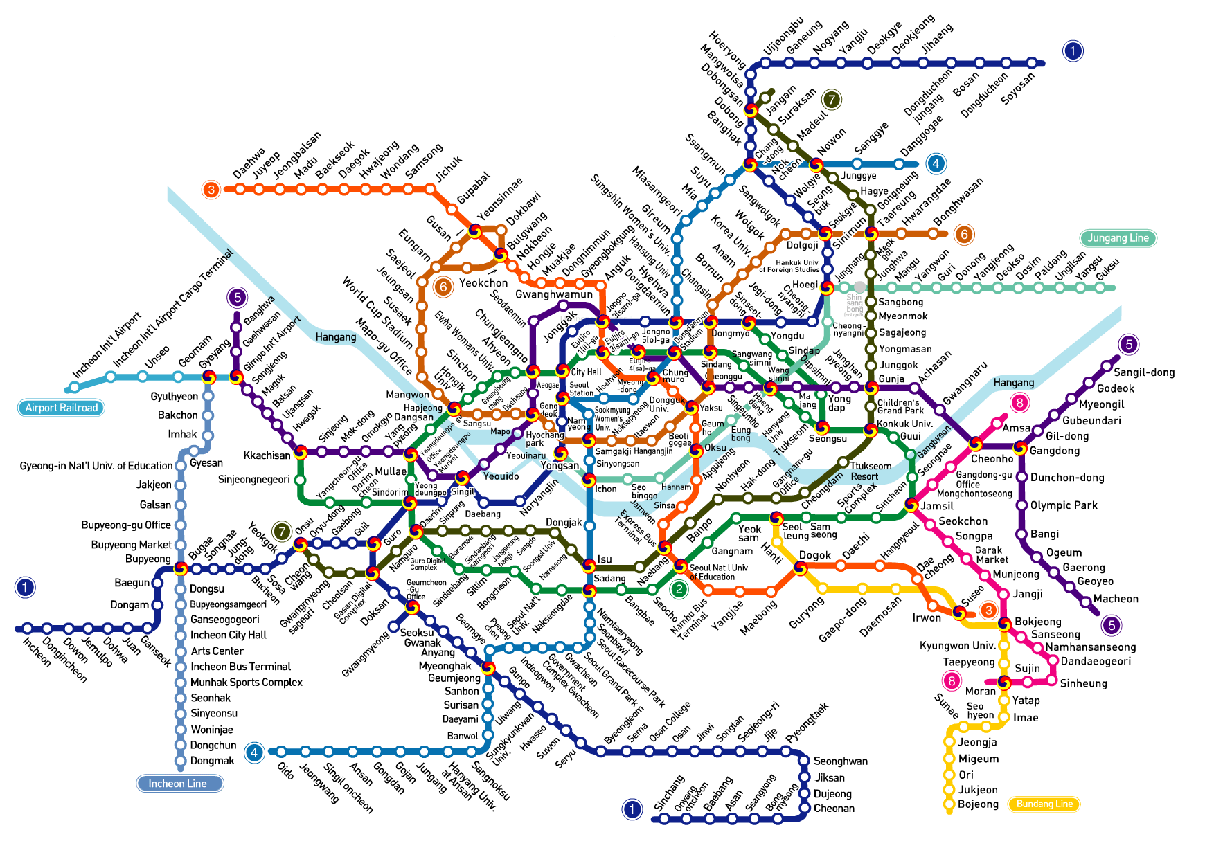Схема метро Сеула